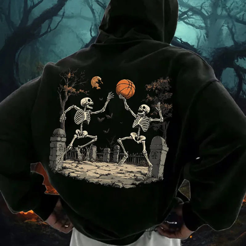 Spooky Season Basketball Lover Men's Fleeced Hoodie sold by Shopnova