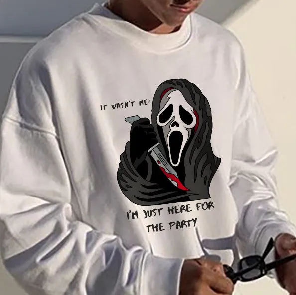 Spooky Vibes Skeleton Print Men's Sweatshirt sold by Shopnova product image thumbnail 2