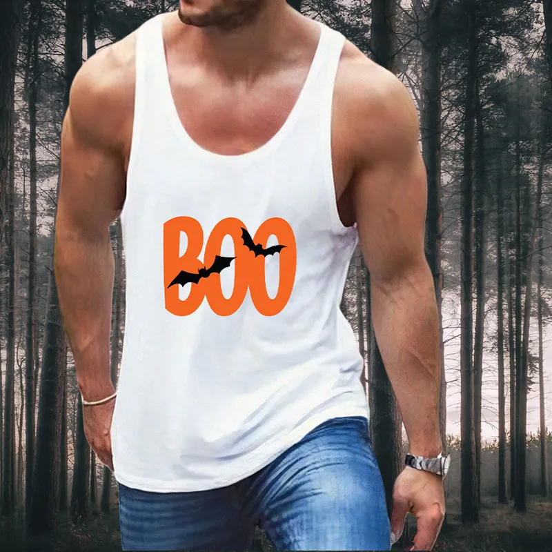 Halloween Spirit BOO & Bat Men's Vest sold by Shopnova product image thumbnail 3