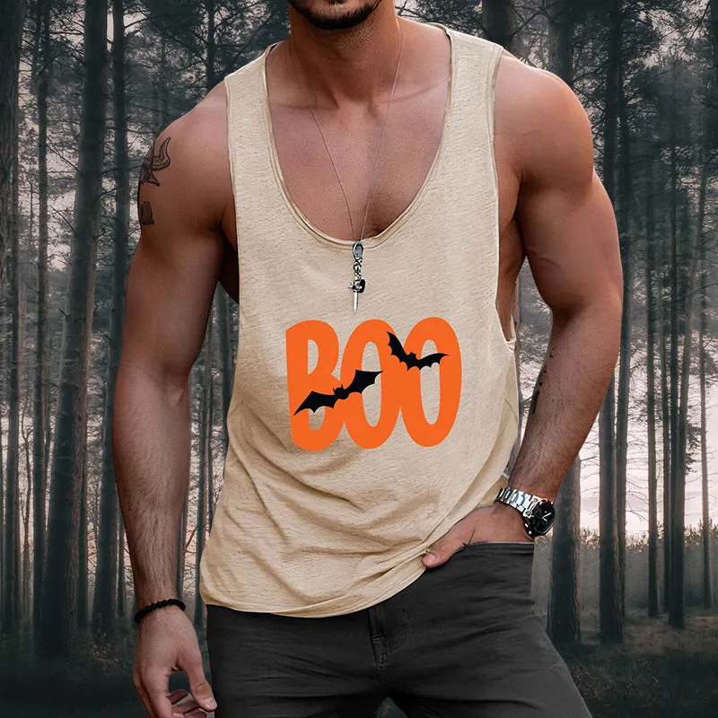 Halloween Spirit BOO & Bat Men's Vest sold by Shopnova