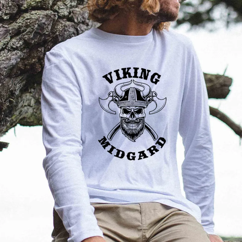 Viking Midgard Norse Mythology Men's Long Sleeve T-shirt sold by Shopnova