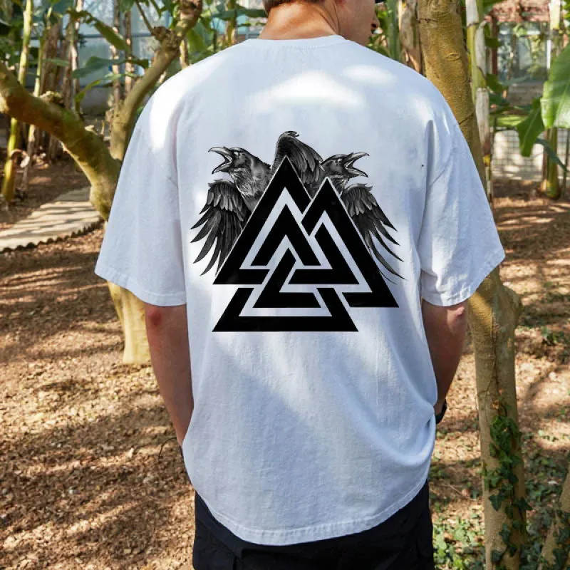 Viking Inspired Valknut and Ravens Men's Short Sleeve T-shirt sold by Shopnova