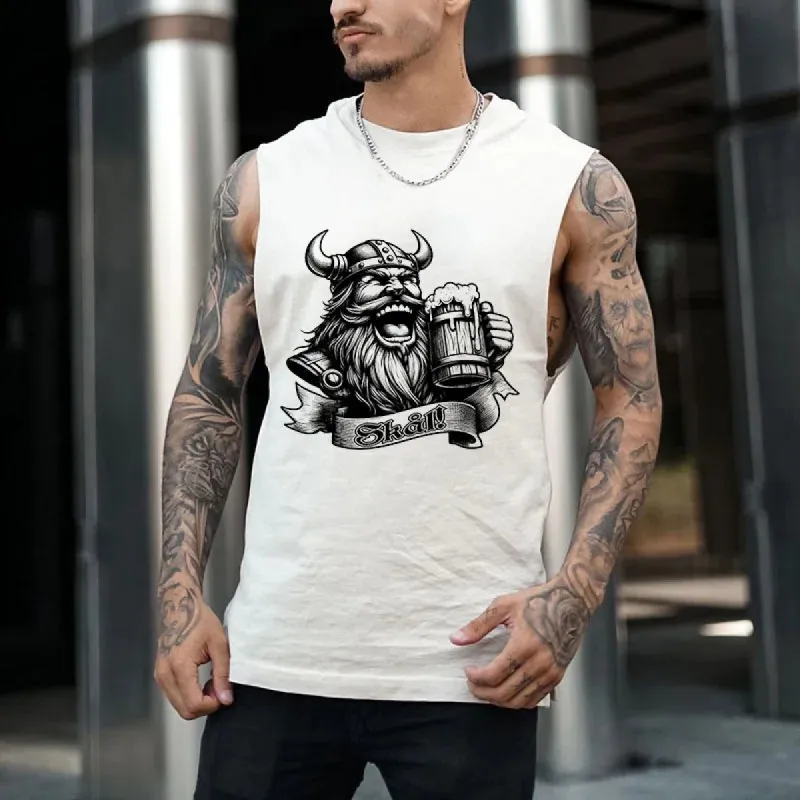 Viking Warrior with Beer Print Men's Tank Top sold by Shopnova