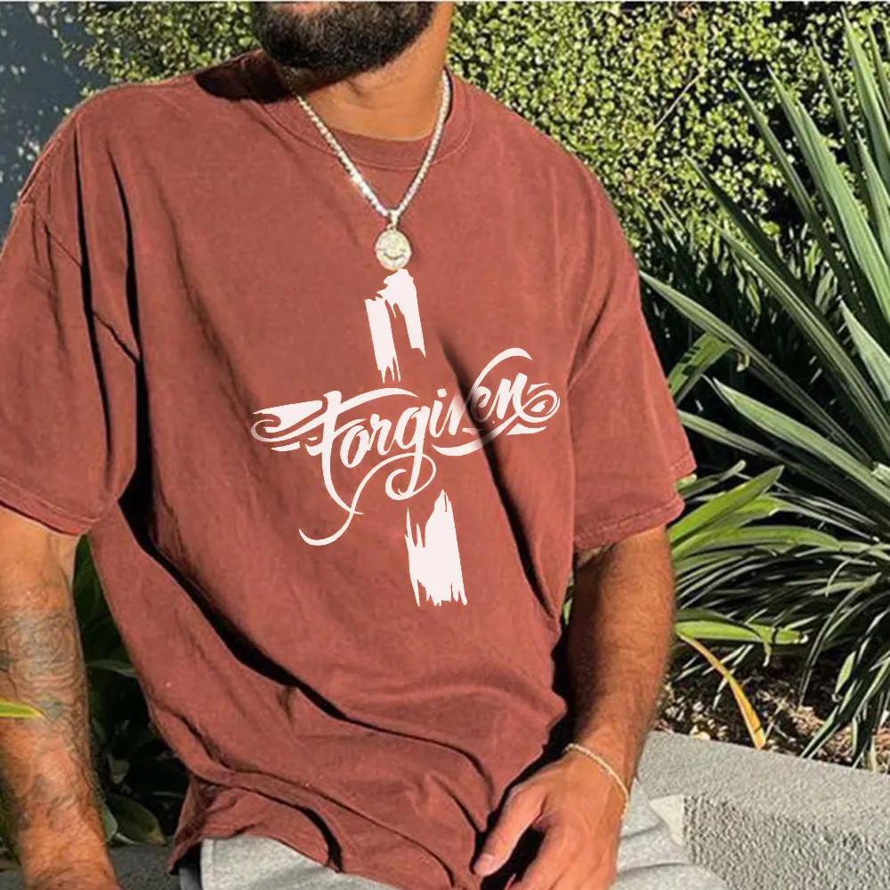 Men's Cross Printed Round Neck T-Shirts sold by Shopnova product image thumbnail 2