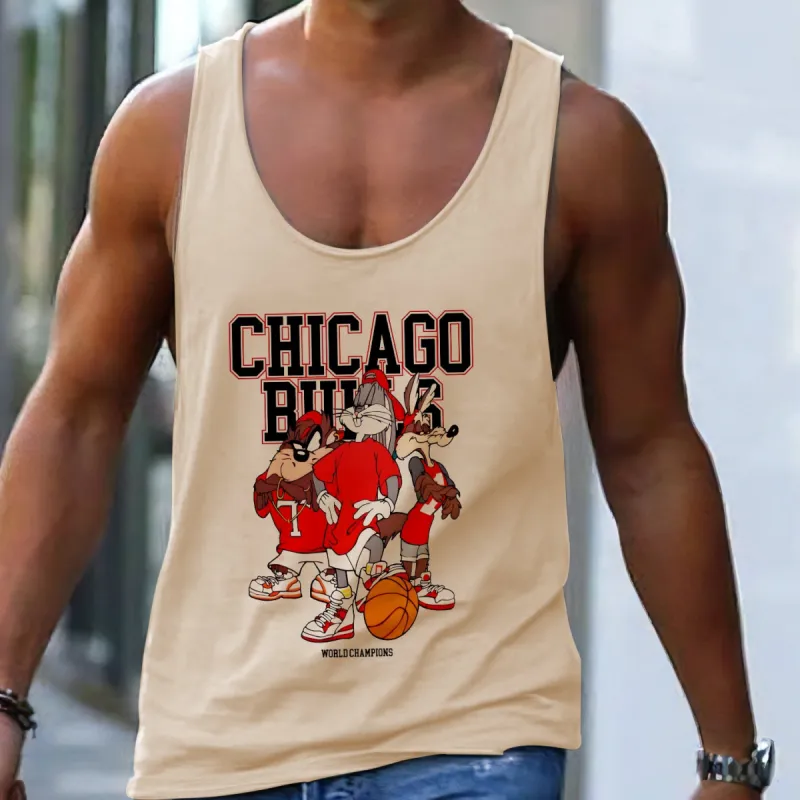 Chicago Men's Basketball Lover Cartoon Print Tank Top sold by Shopnova