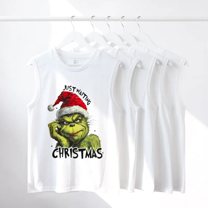 Men's Grinchmas Print Cotton Tank Top sold by Shopnova
