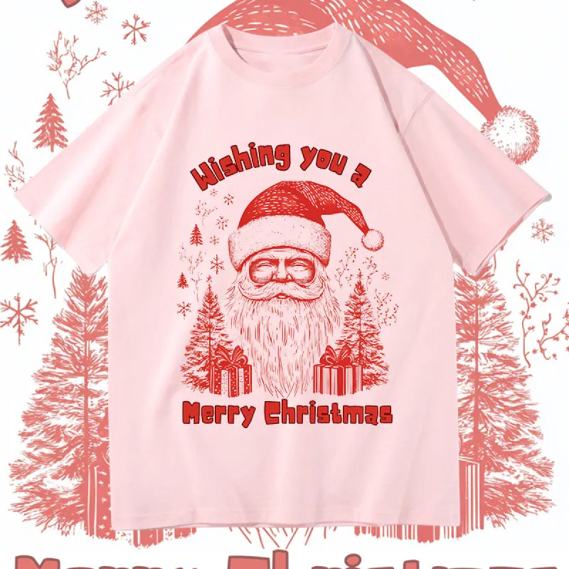 Men's Santa Claus Print Short Sleeve Tee sold by Shopnova