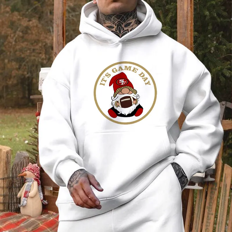 SF Football Lover Men's White Fleeced Hoodie sold by Shopnova product image thumbnail 2