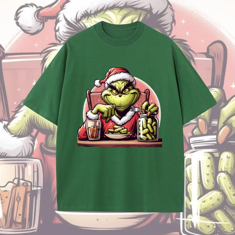 Unique Christmas Fashion Grinch Loves Pickles Men's T-Shirt made by Shopnova