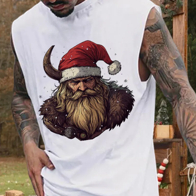Xmas Viking Warrior Print Men's Tank Top sold by Shopnova