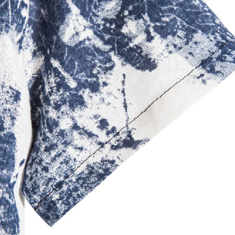 Cotton And Linen Printed Pocket Button-down Shirt sold by Shopnova product image thumbnail 5