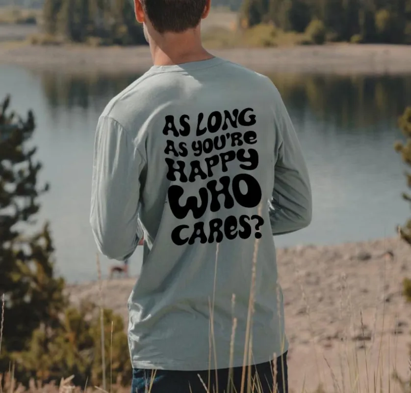 Letter Print Men's Long Sleeve Cotton Tee 230 GSM-A sold by Shopnova