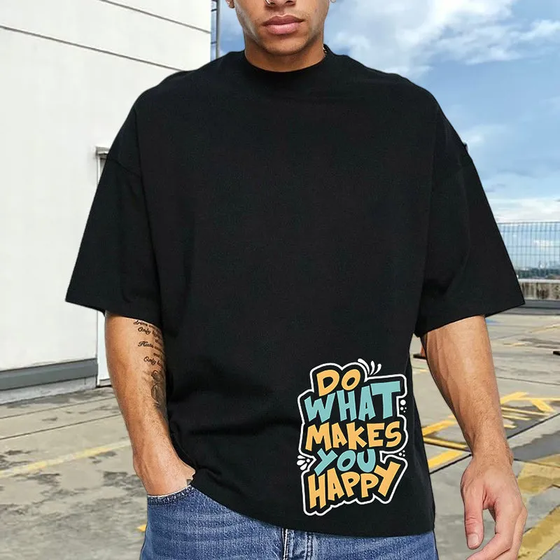 Positive Quote Men's Letter Print Cotton T-shirt sold by Shopnova