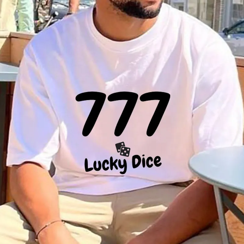 Lucky Dice Print Men's Cotton T-shirt sold by Shopnova
