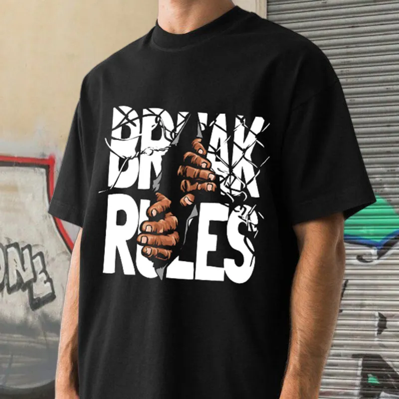 Break Rules Print Men's Short Sleeve T-shirt sold by Shopnova