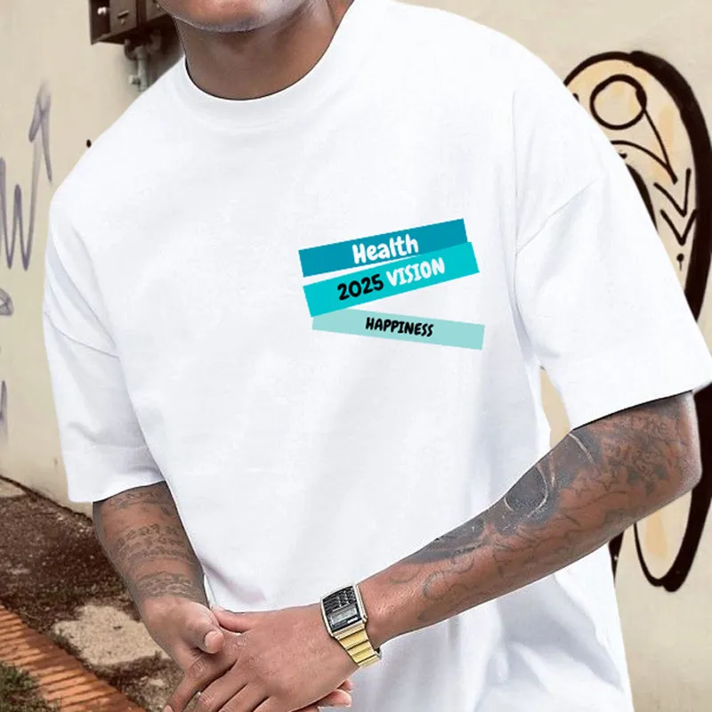 2025 Vision Health Letter Print Men's T-shirt sold by Shopnova