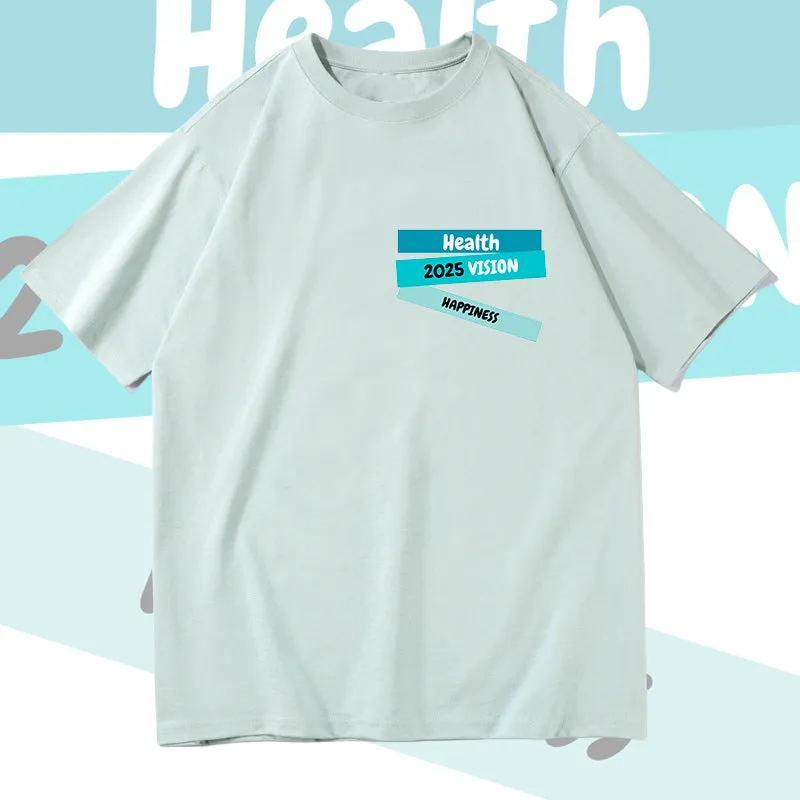 2025 Vision Health Letter Print Men's T-shirt sold by Shopnova product image thumbnail 3