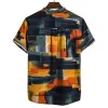 Cotton And Linen Printed Pocket Button-down Shirt sold by Shopnova