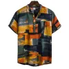 Cotton And Linen Printed Pocket Button-down Shirt sold by Shopnova