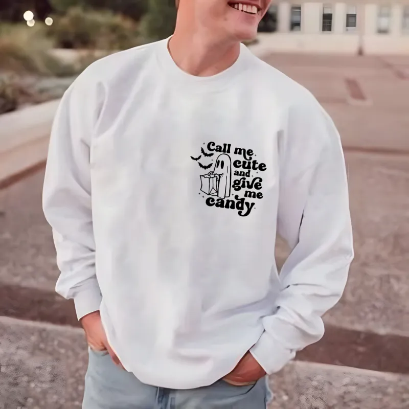 Cute Ghost Print Men's Sweatshirt sold by Shopnova