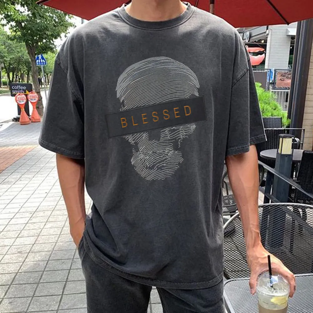Blessed Skull Graphic Print Men's T-Shirt sold by Shopnova