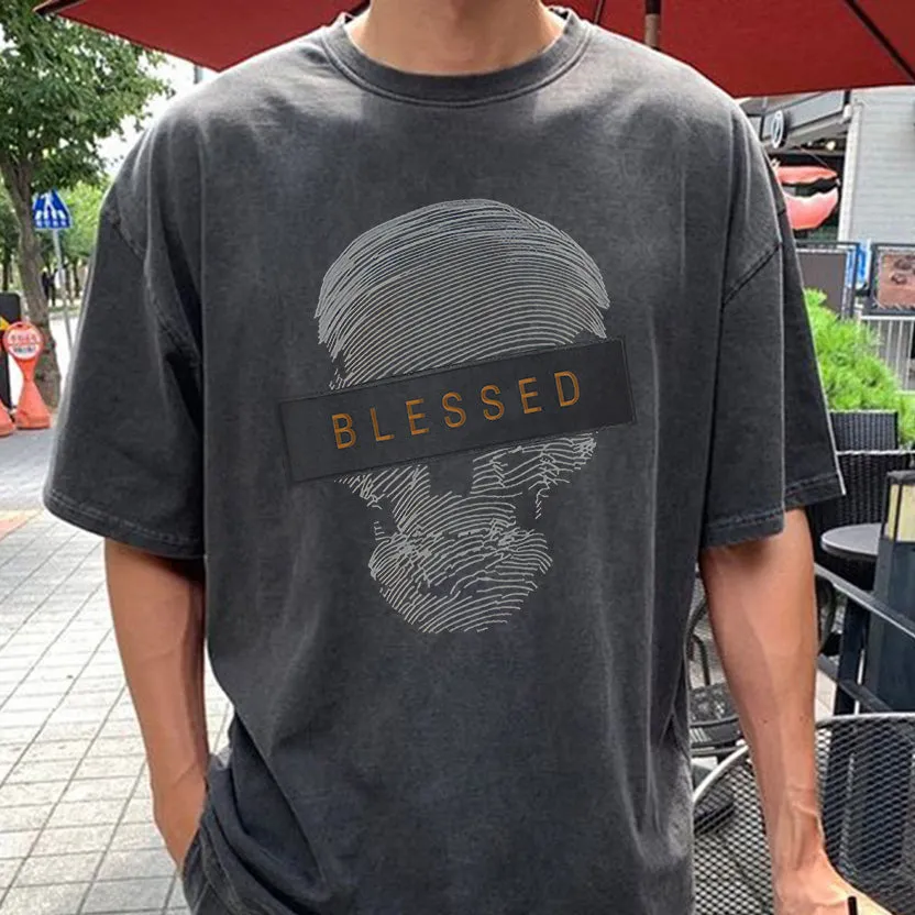 Blessed Skull Graphic Print Men's T-Shirt sold by Shopnova product image thumbnail 2
