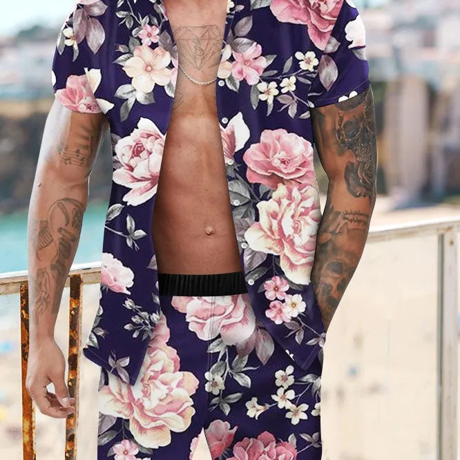 Fashion Personality Vintage Floral Print Hawaiian Vacation Two-Piece Set sold by Shopnova product image thumbnail 3