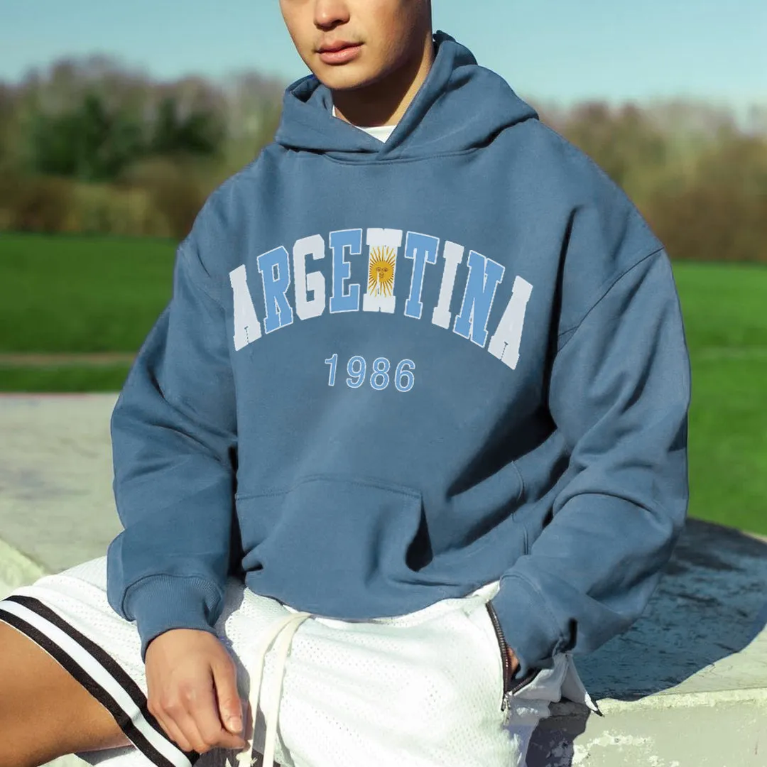 Argentina 1986 World Cup Champions Men's Fleece Hoodie 320g sold by Shopnova