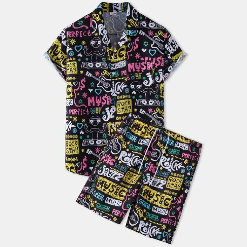 Men's lapel Print Two-piece Suit sold by Shopnova