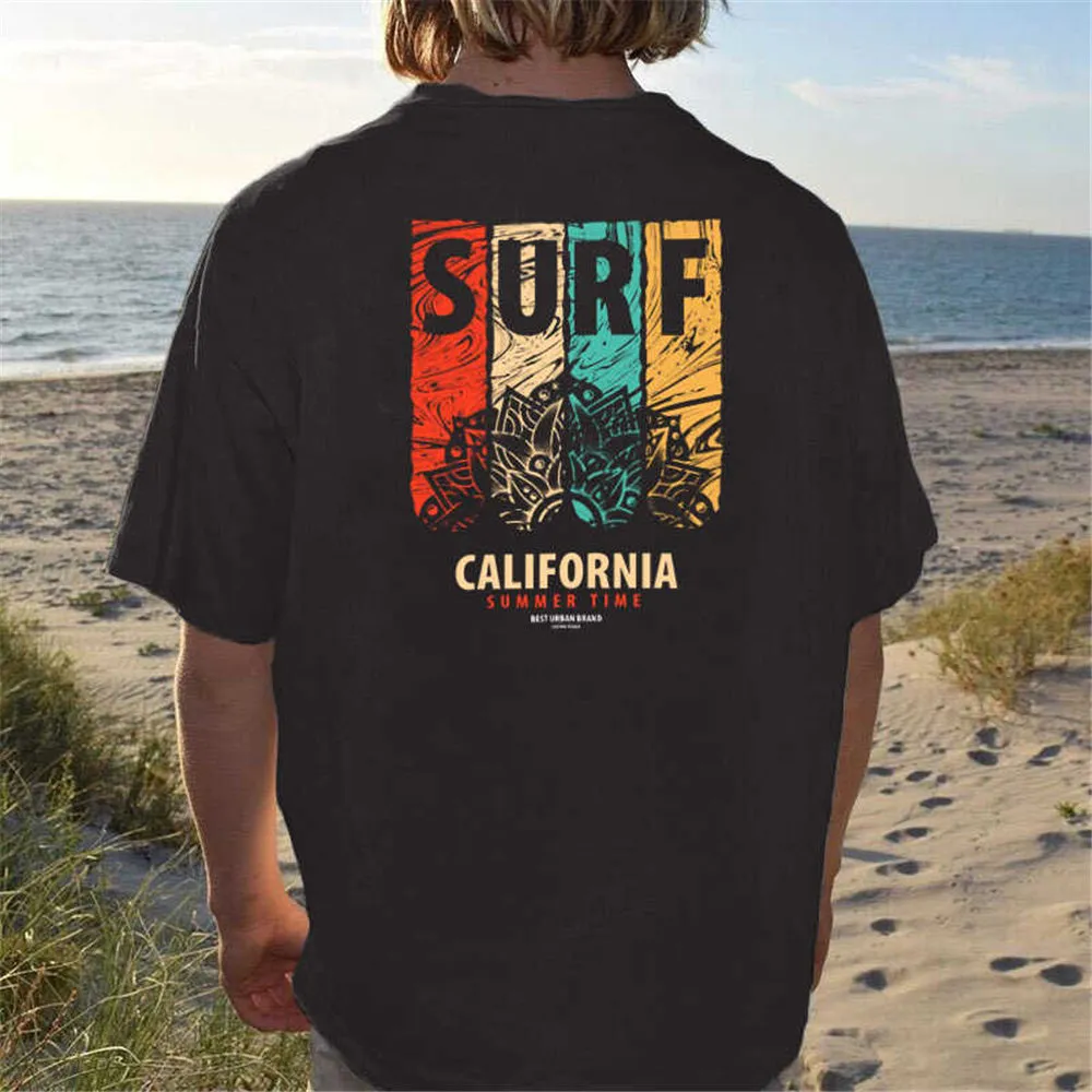 Clearance-Personalized Casual Printed Crew Neck Short Sleeve T-Shirt-M sold by Shopnova