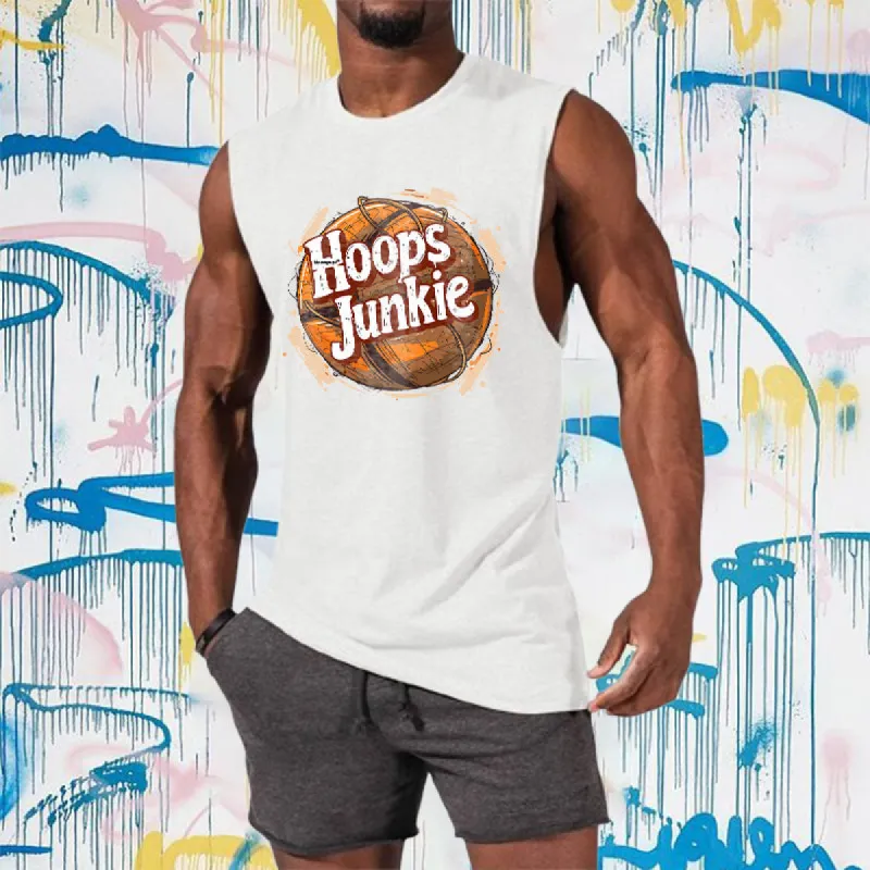 Hoops Junkie Basketball Print Men's Tank Top-B sold by Shopnova