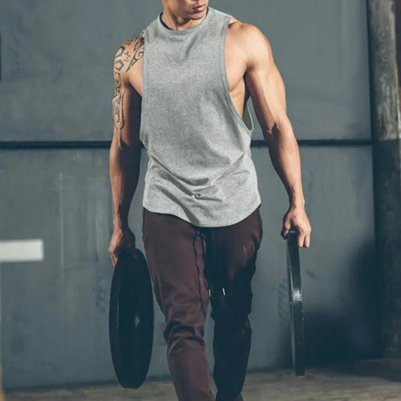 Plain Sports Fitness Loose Casual Men's Vest sold by Shopnova