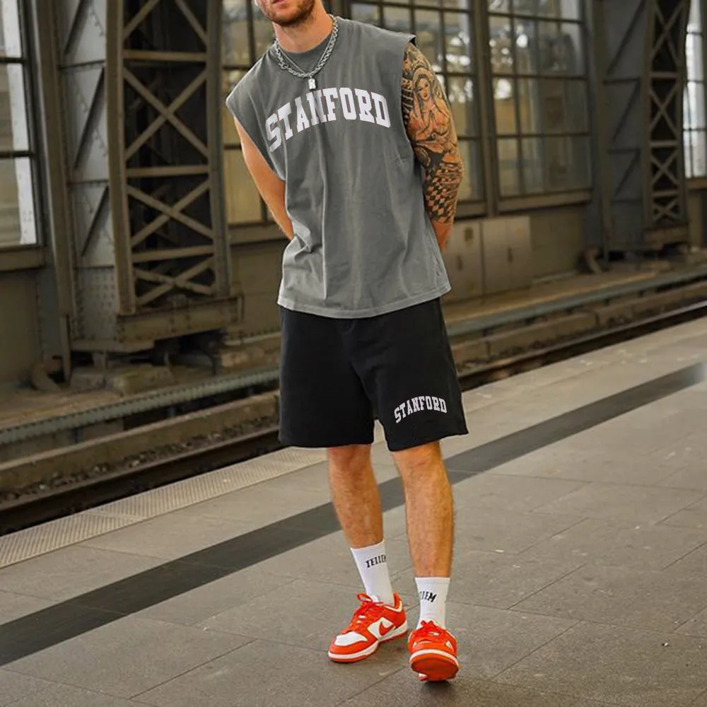 Stanford Men's Streetwear Tank Top Tracksuits-B sold by Shopnova