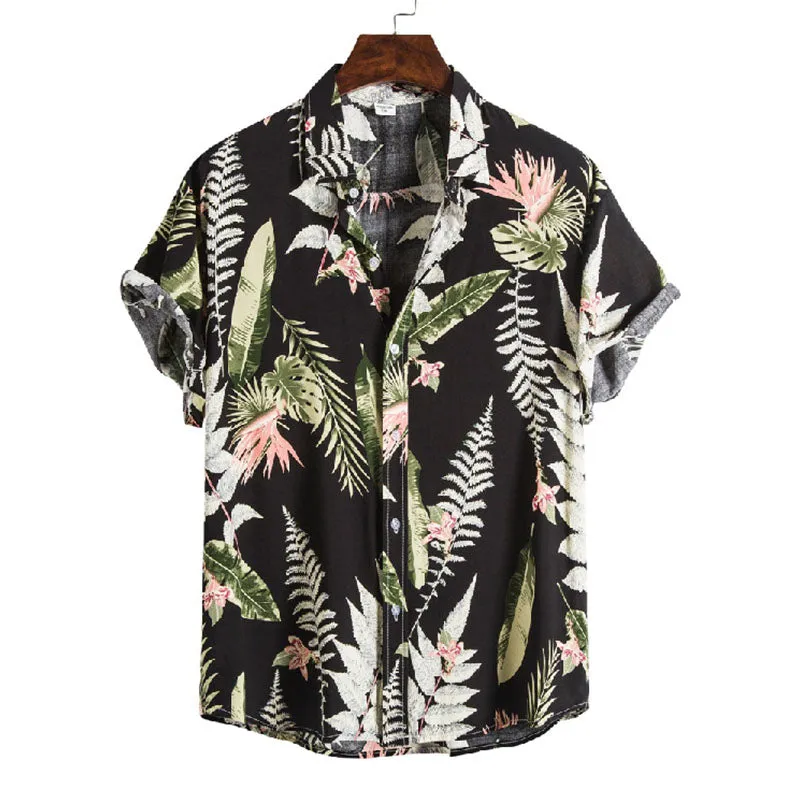 Cotton And Linen Printed Pocket Button-down Shirt sold by Shopnova