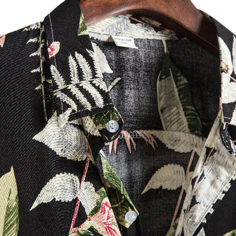 Cotton And Linen Printed Pocket Button-down Shirt sold by Shopnova product image thumbnail 3