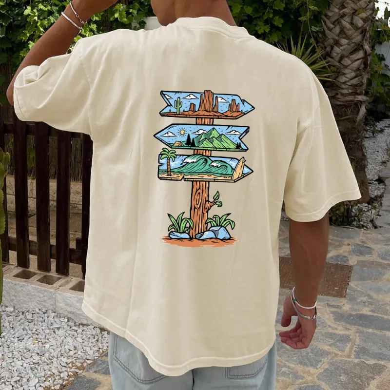 Scenic Print Men's Fashion T-shirt sold by Shopnova