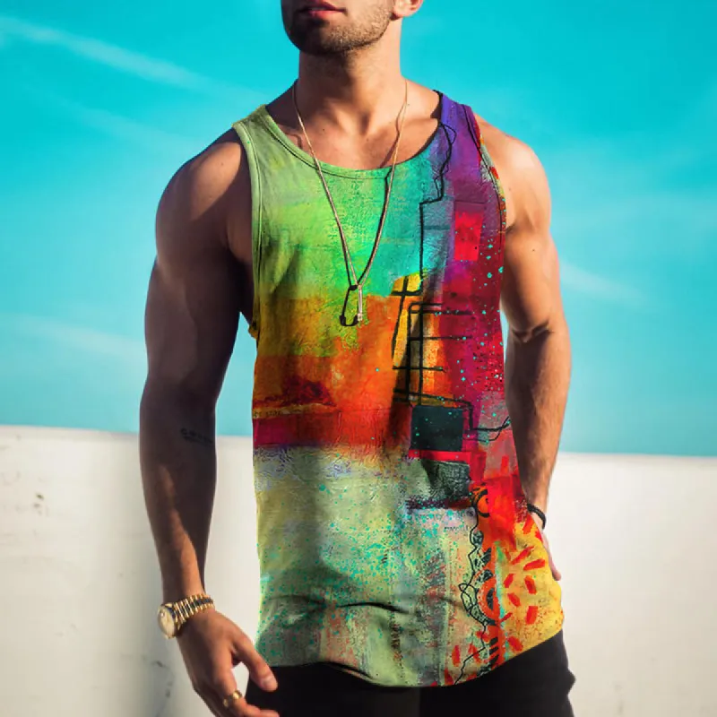 Personalized Pattern Trend Street Casual Tank Top sold by Shopnova