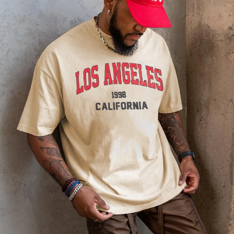 Los Angeles Men's Streetwear Oversized T-Shirts sold by Shopnova