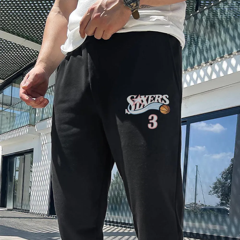 Sixers Men's Sports Casual Elastic Waistband Fleece Sweatpants sold by Shopnova product image thumbnail 2