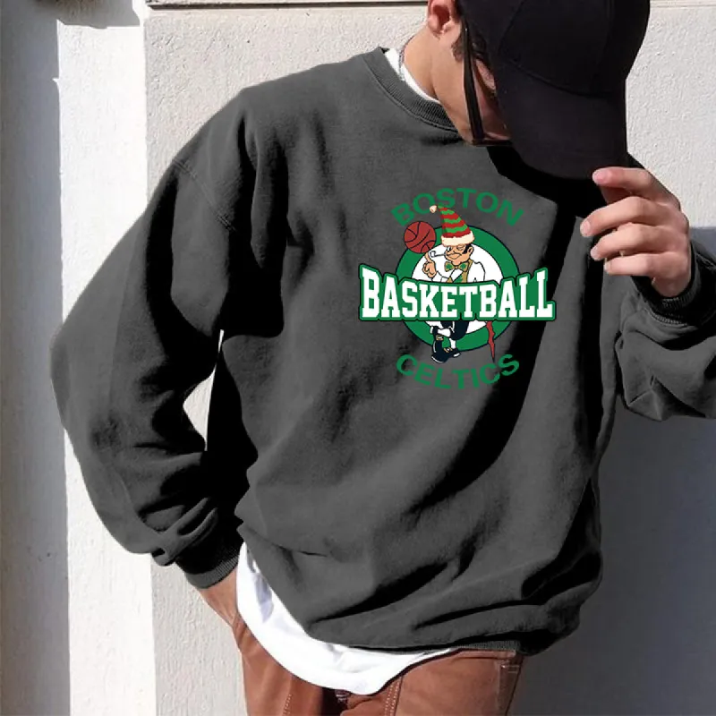 NOVAROPA™ Boston Celtics Basketball Men's Sweatshirt sold by Shopnova