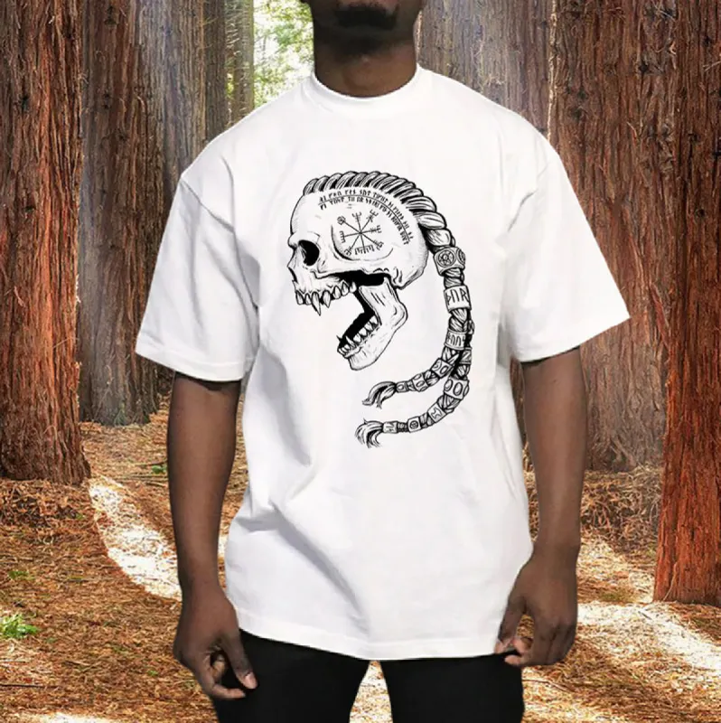 Viking Skull and Rune Men's Graphic T-Shirt made by Shopnova