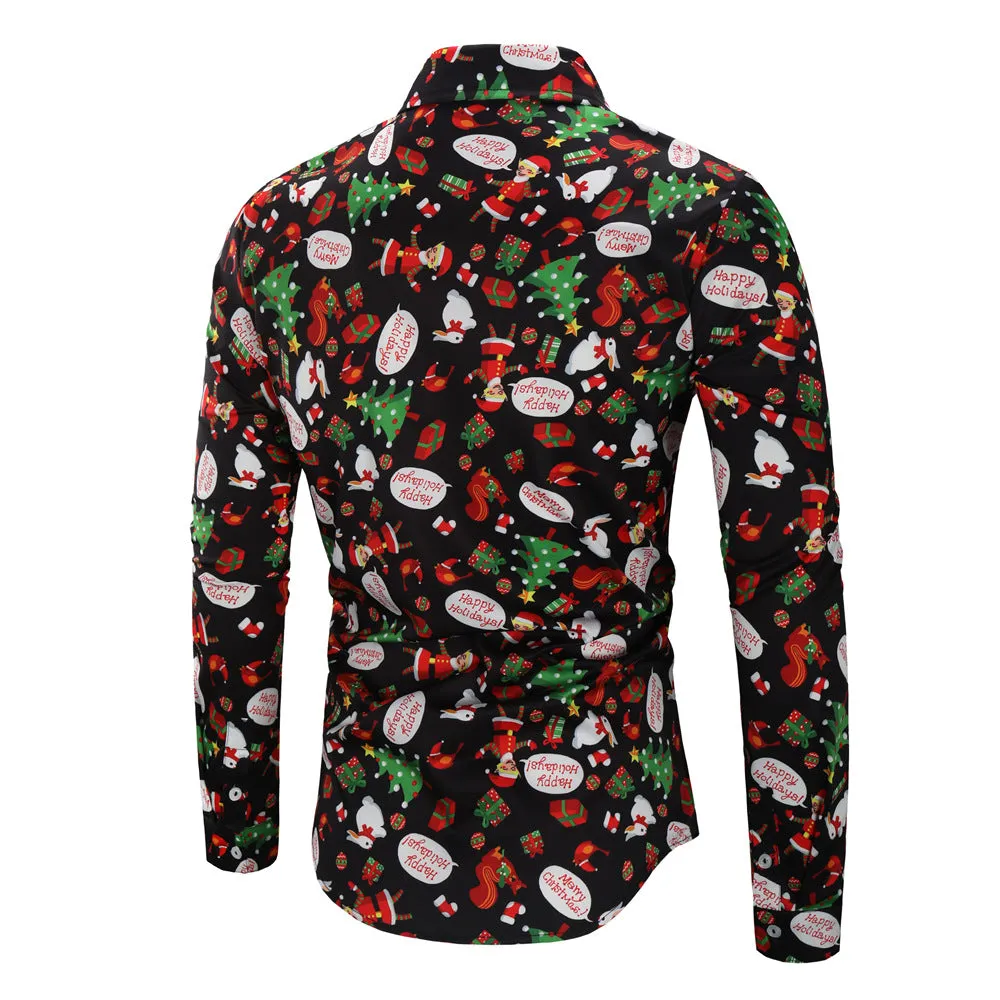Christmas Party Men's Long Sleeve Shirts sold by Shopnova product image thumbnail 3