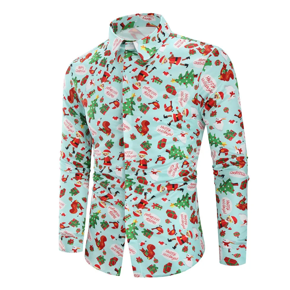 Christmas Party Men's Long Sleeve Shirts sold by Shopnova product image thumbnail 4