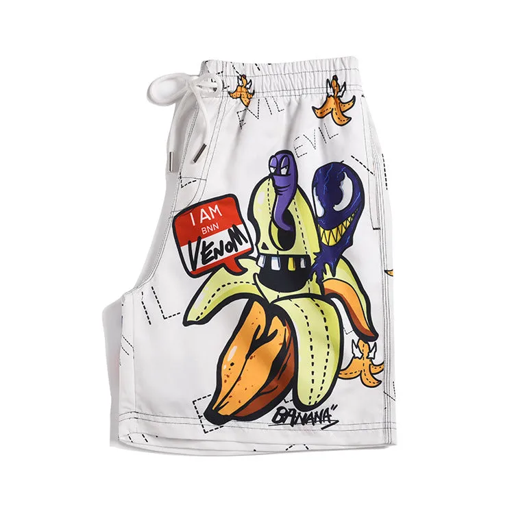 Men's beach pants loose casual cartoon printed shorts sold by Shopnova product image thumbnail 4
