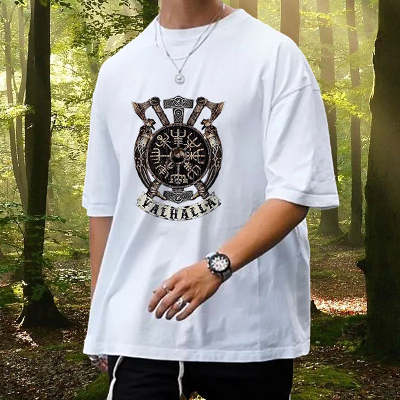 Norse Mythology Valhalla Warrior's Crest Tee sold by Shopnova