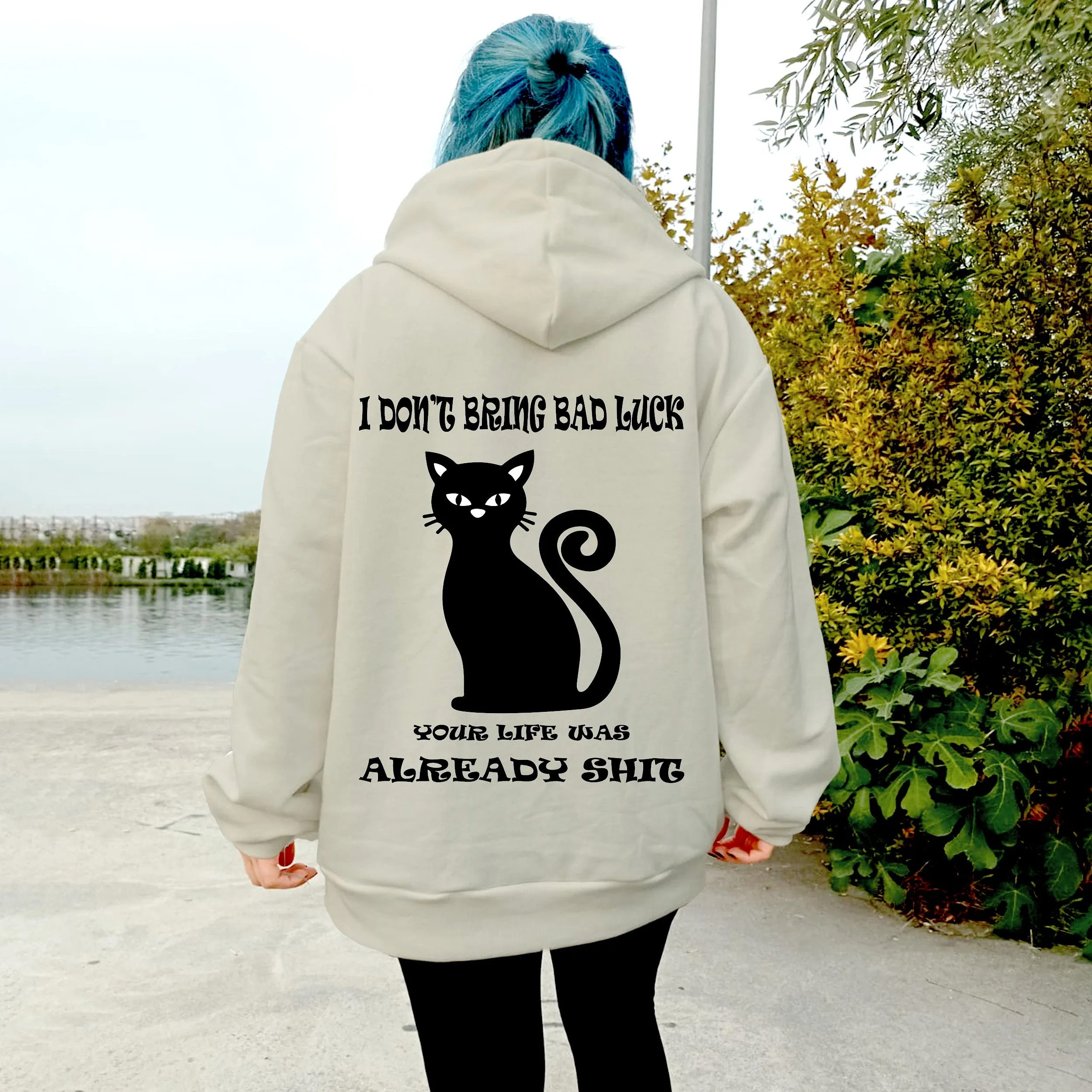 Alphabet Cat Graphic Women's Hoodie Sweatshirt sold by Shopnova product image thumbnail 2