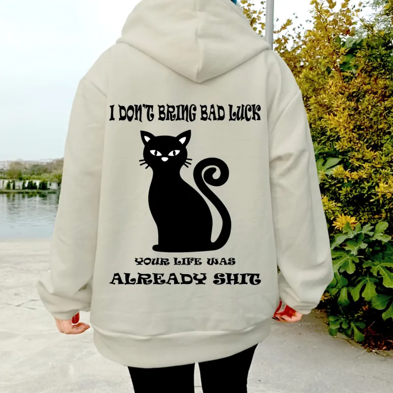 Alphabet Cat Graphic Women's Hoodie Sweatshirt sold by Shopnova