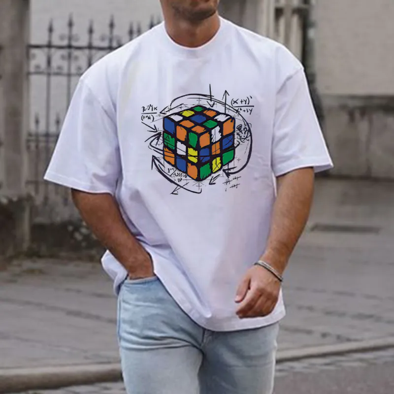 Physics Math Rubik's Cube Formula Graphic Print Loose Men's T-Shirt sold by Shopnova