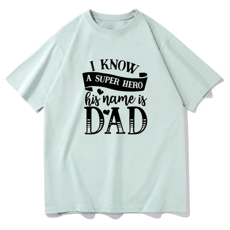 Men's Super Hero Gift For Dad Letter Print Tee sold by Shopnova product image thumbnail 4
