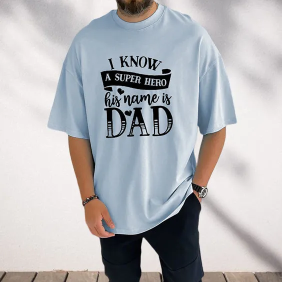 Men's Super Hero Gift For Dad Letter Print Tee sold by Shopnova product image thumbnail 2
